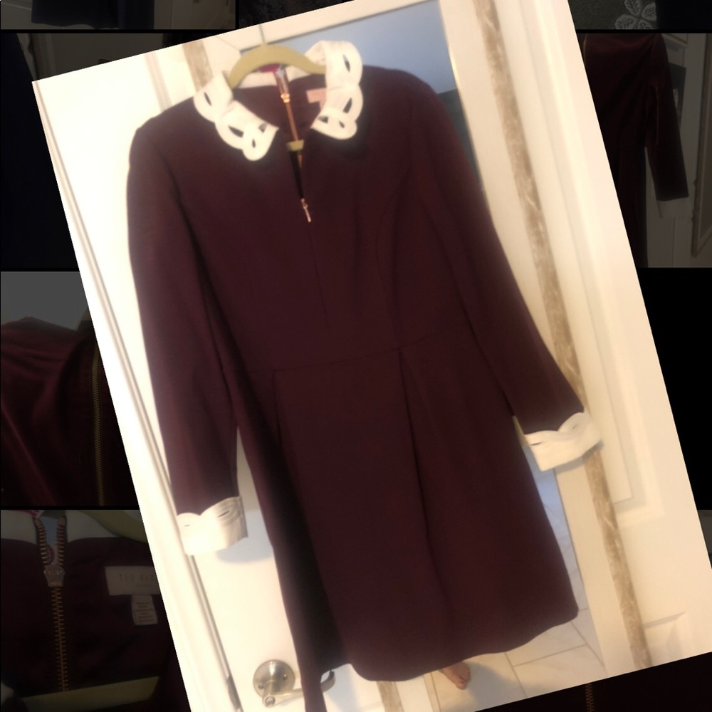Ted Baker red detail  collar dress size 4